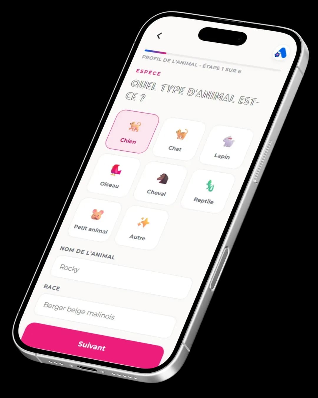 Créez un profil pour votre animal